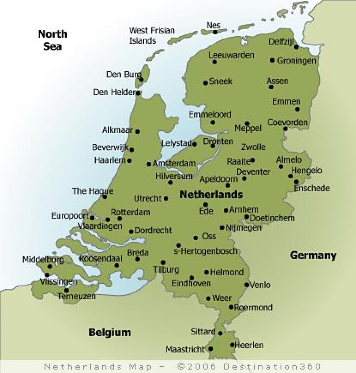 Cidades Na Holanda Mapa Mapa Da Holanda Cidades Europa Ocidental Europa