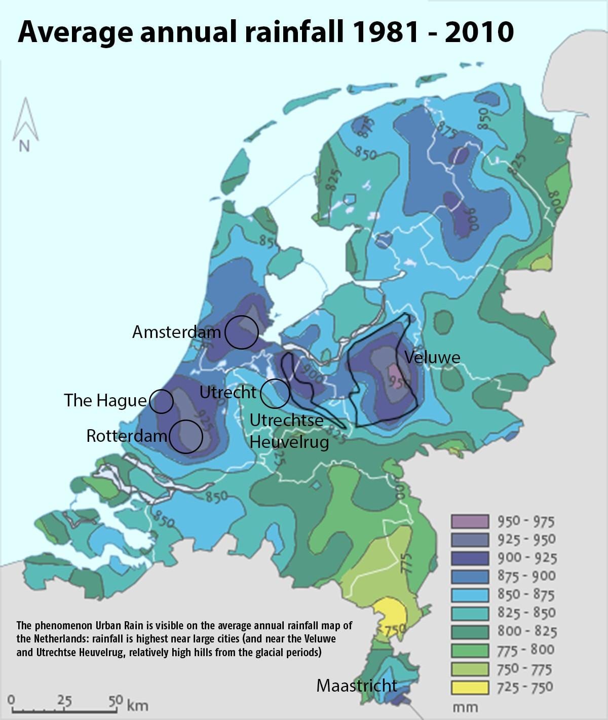 Holanda chuva mapa