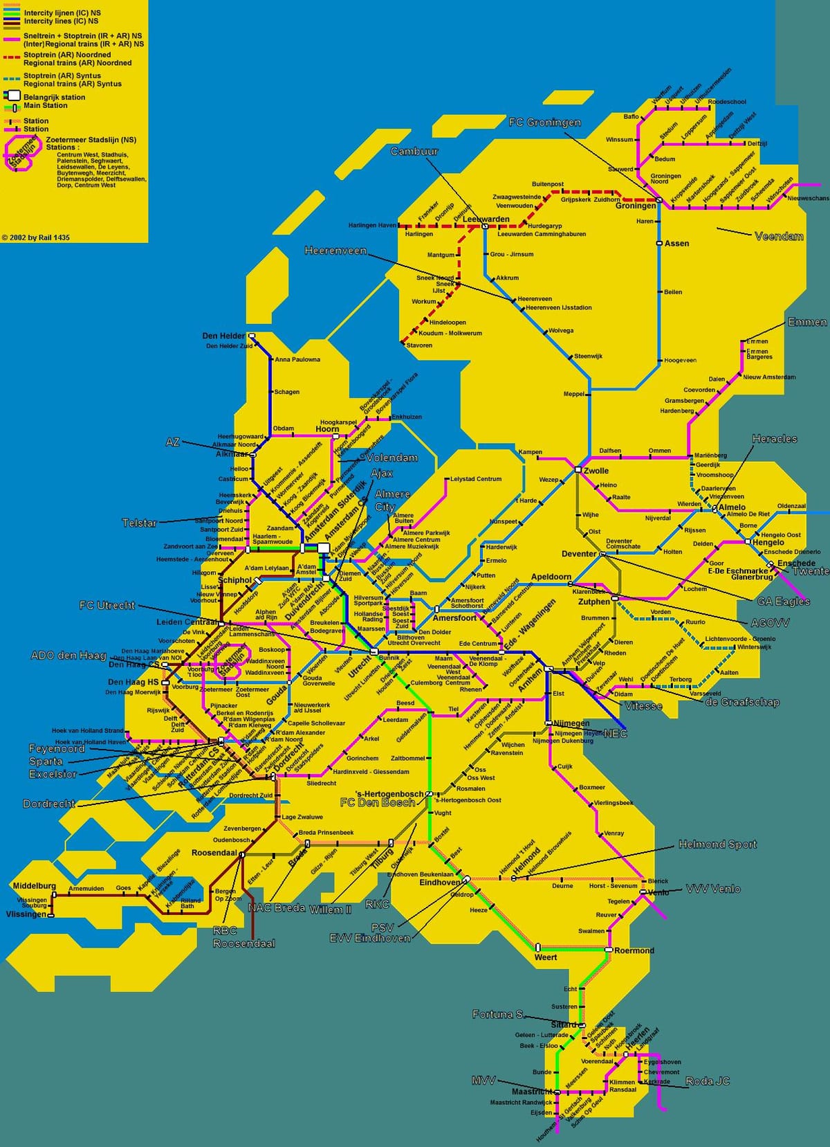 trem mapa Holanda