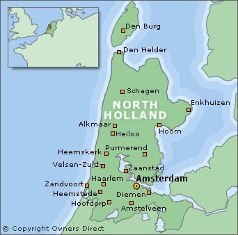 mapa da Holanda do norte