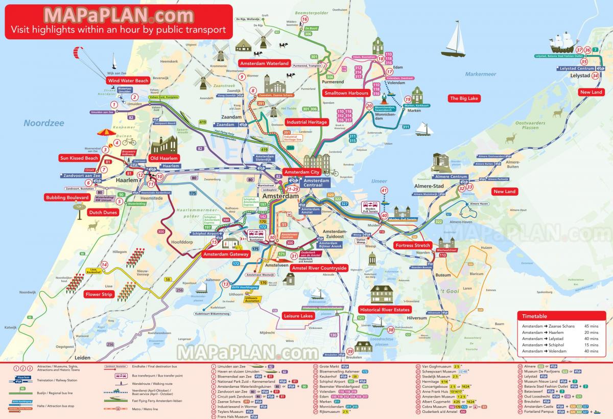Holanda mapa turístico