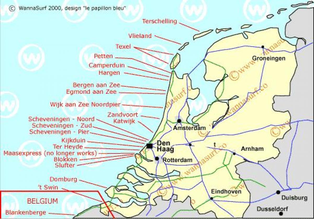 Holanda praia mapa