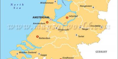 Aeroportos em Holanda mapa