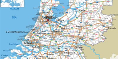 Mapa de estradas de Holanda