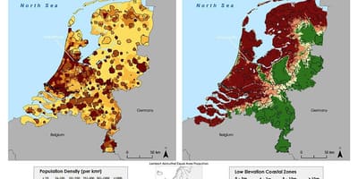 Holanda mapa de elevação