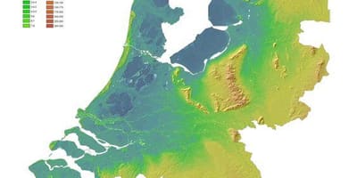 Mapa físico da Holanda