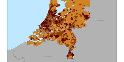Holanda densidade populacional mapa