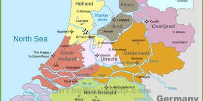 Mapa político da Holanda